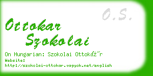ottokar szokolai business card